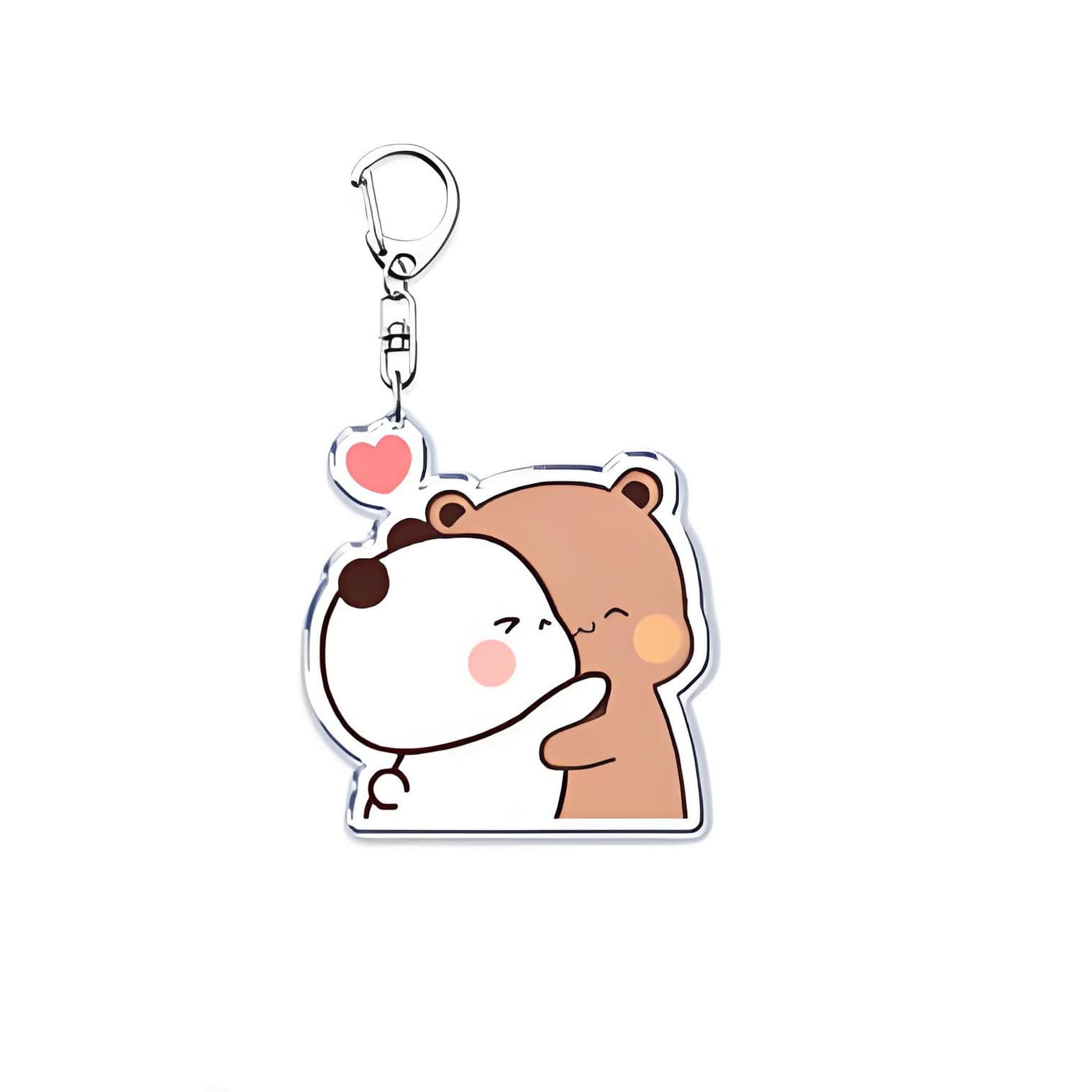 Cute Cartoon Bear Bubu Acrylic Keychain BUBU DUDU Keychain Couple Style