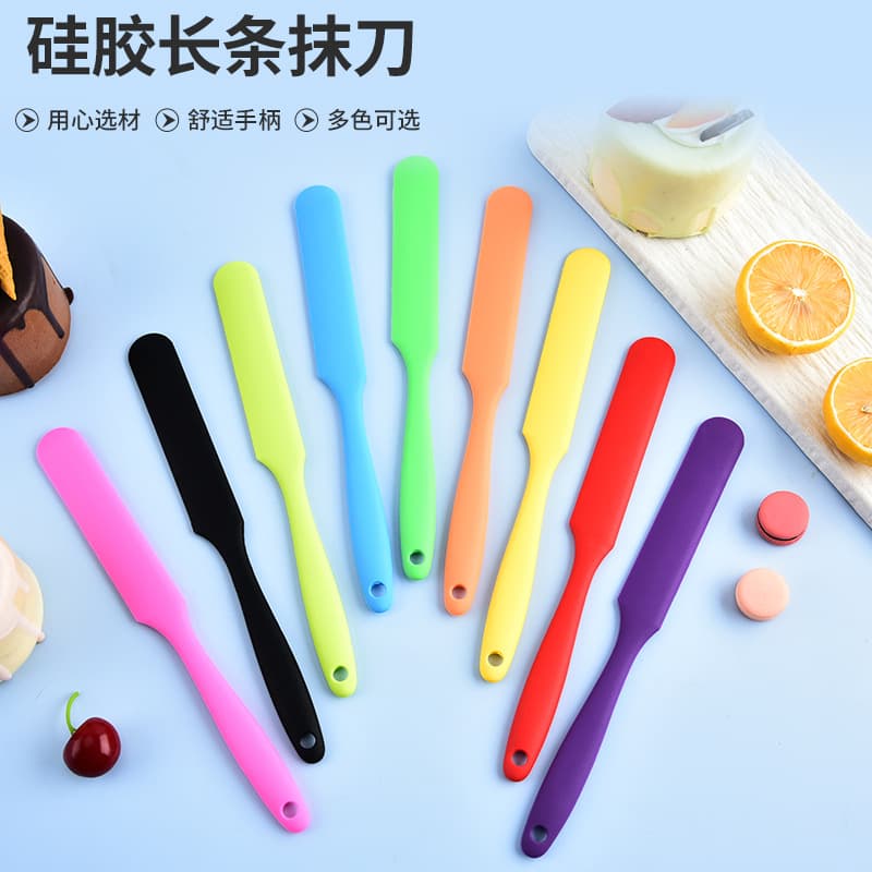 Silicone Integrated Small Long Scraper, Butter Spatula, Butter Salad Mixing Knife, Cake Baking Scraper