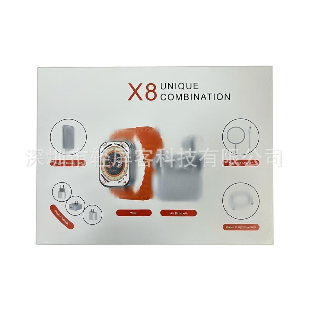 X8 Smart Watch 2.01inch Bluetooth Call Family Buckle Accessories 12in1 Watch Set Multifunctional Watch