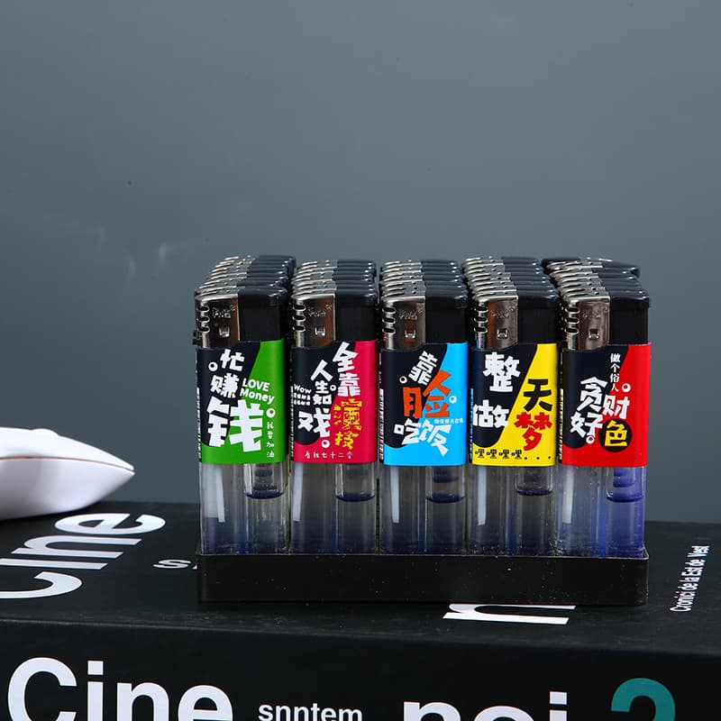 Lighter 24 Half-Pack Special Design Open Flame Lighter Factory Direct Wholesale One-Yuan Lighter for Supermarkets, Hotels, and Restaurants Windproof