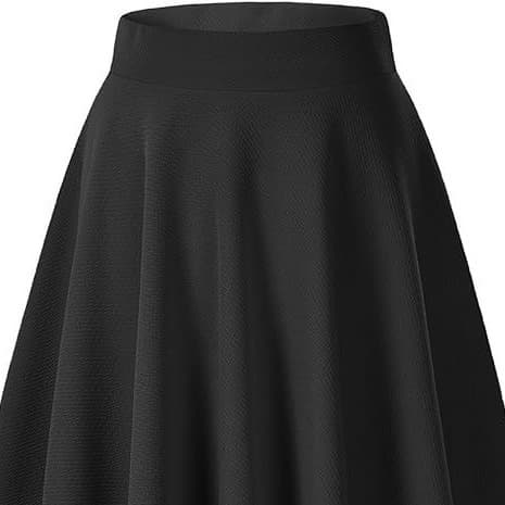 European and American cross-border women's plus size midi skirt with a high waist, stretchy and slimming design, solid color, A-line skirt, and large hem.