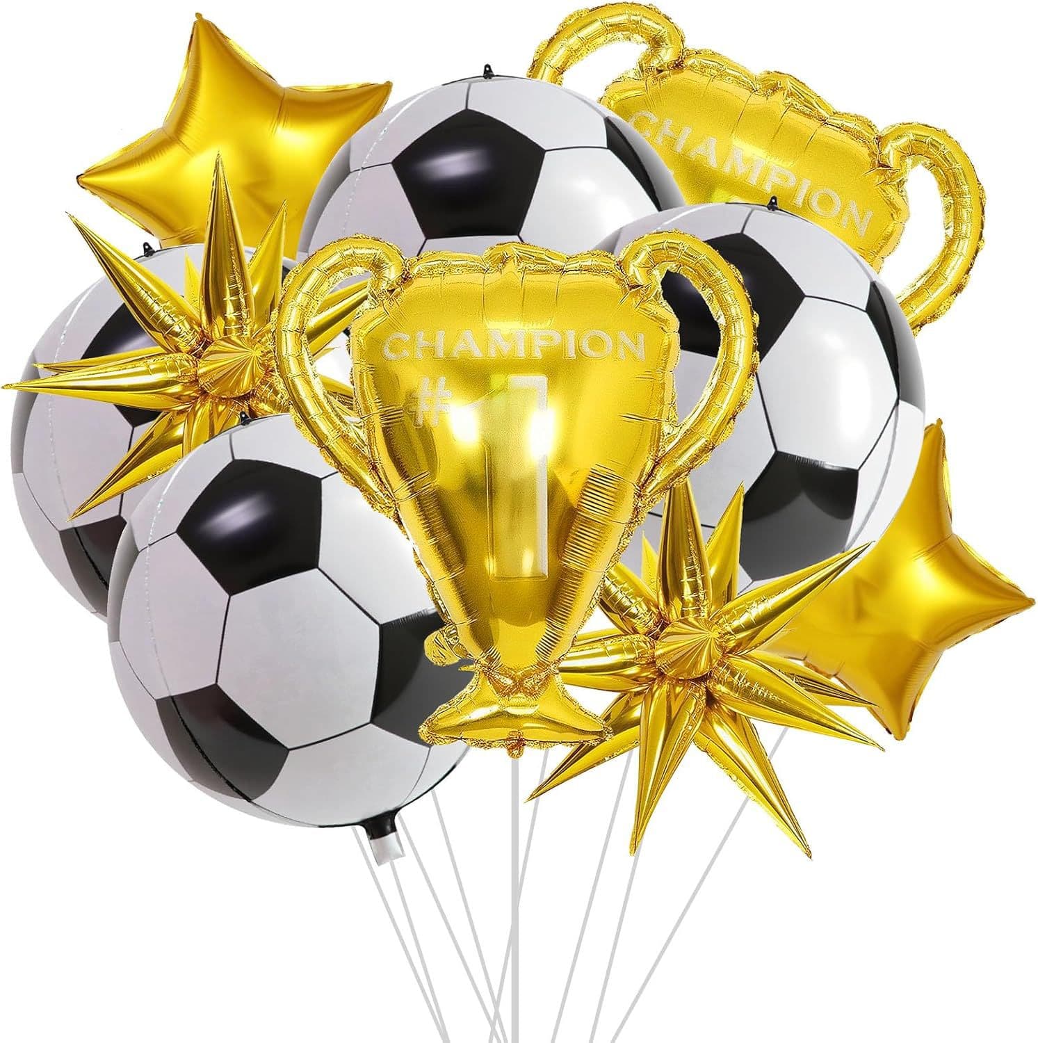 Cross-border Wholesale 4D Soccer Theme Balloon Set Trophy Explosion Star Balloon Kids Birthday Party Decoration