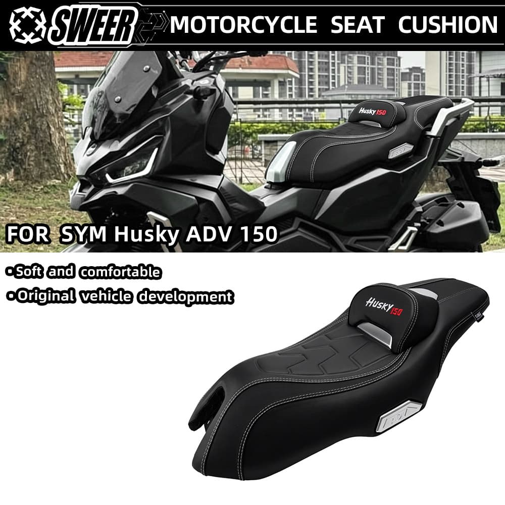 Suitable for Sanyang Husky ADV150 modified seat cushion, soft seat with lumbar support, waterproof and anti-slip seat bag assembly