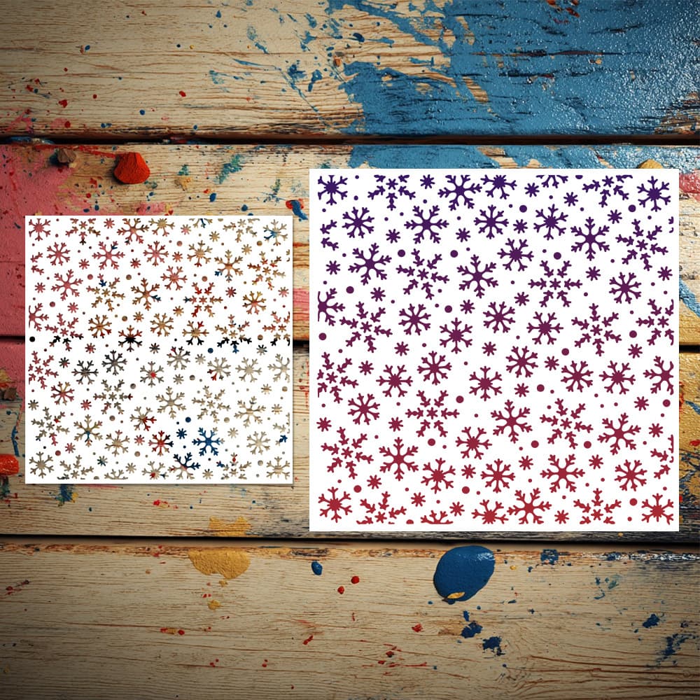 Snowflake Pattern Painting Template, Cross-border Hot-selling Hollow-out Stencil for Scrapbooking Decoration and Spraying, PET Material, Drop Shipping