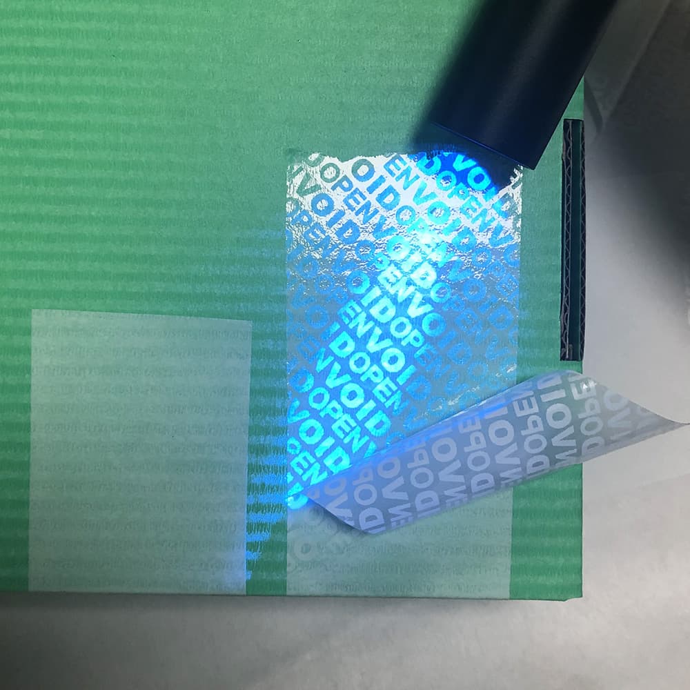 Fluorescent Anti-Counterfeit Adhesive Sticker, VOID Tamper-Evident Label Roll, Open to Reveal, Tamper-Proof