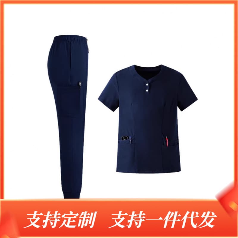 Unisex Frosted Suit Uniform Women's Joggers Hospital Medical Surgery Pharmacy Beauty Short Sleeve Workwear Wholesale