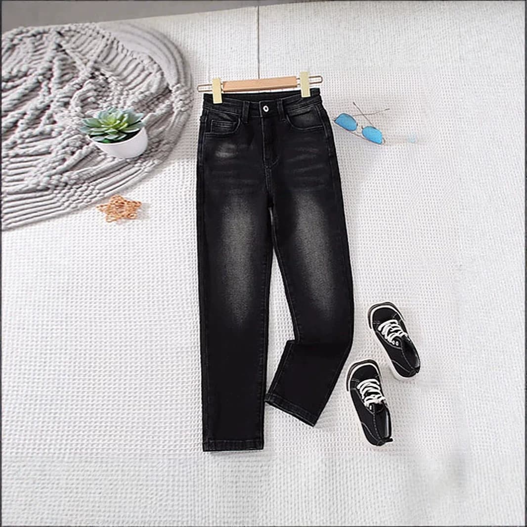 New Spring/Fall Fashionable Jeans for Kids, European and American Cross-Border Teenager Denim Long Pants, Boy Straight-Leg Pants