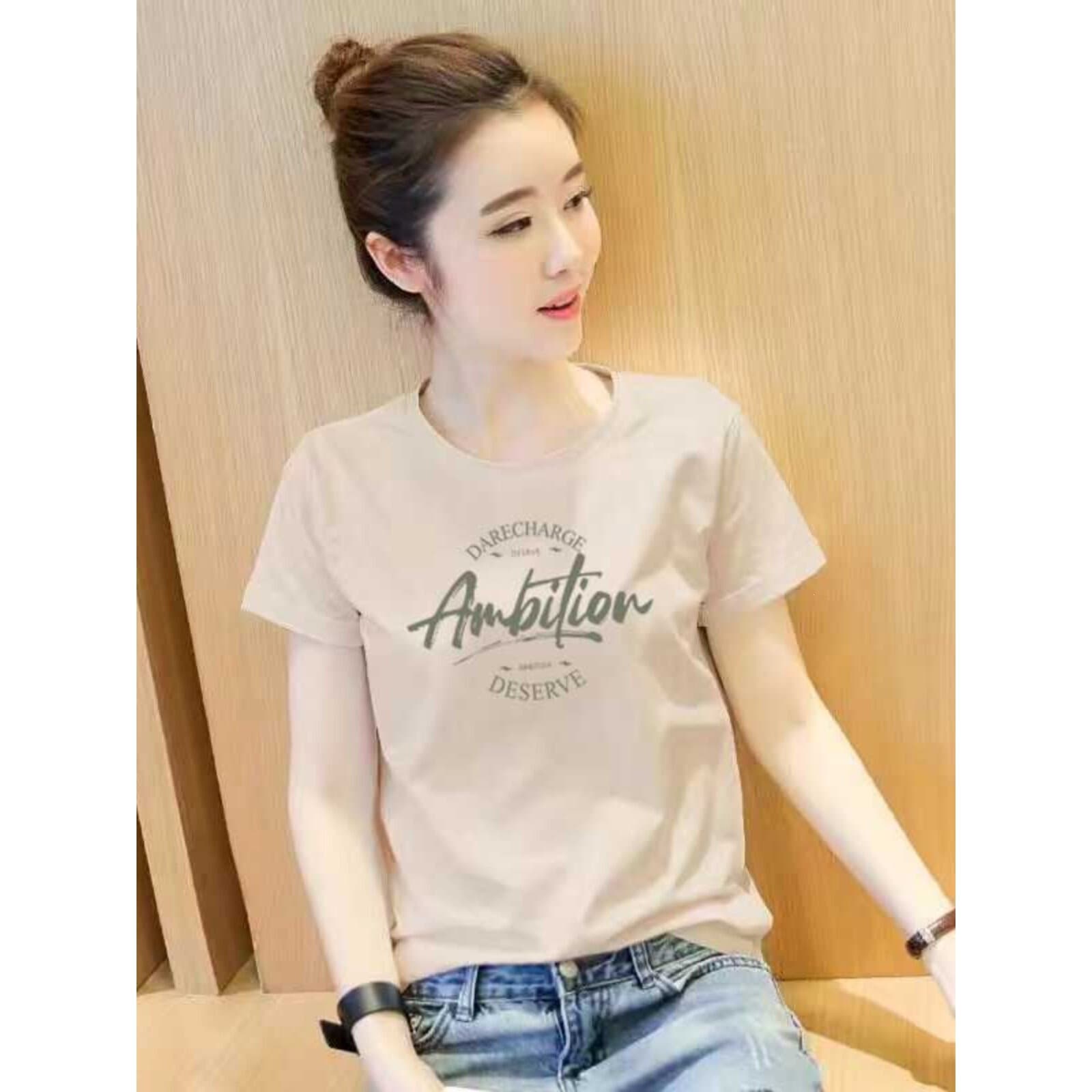 Women's summer simple and trendy printed short-sleeved cotton T-shirt, a great find at foreign trade brand boutiques.