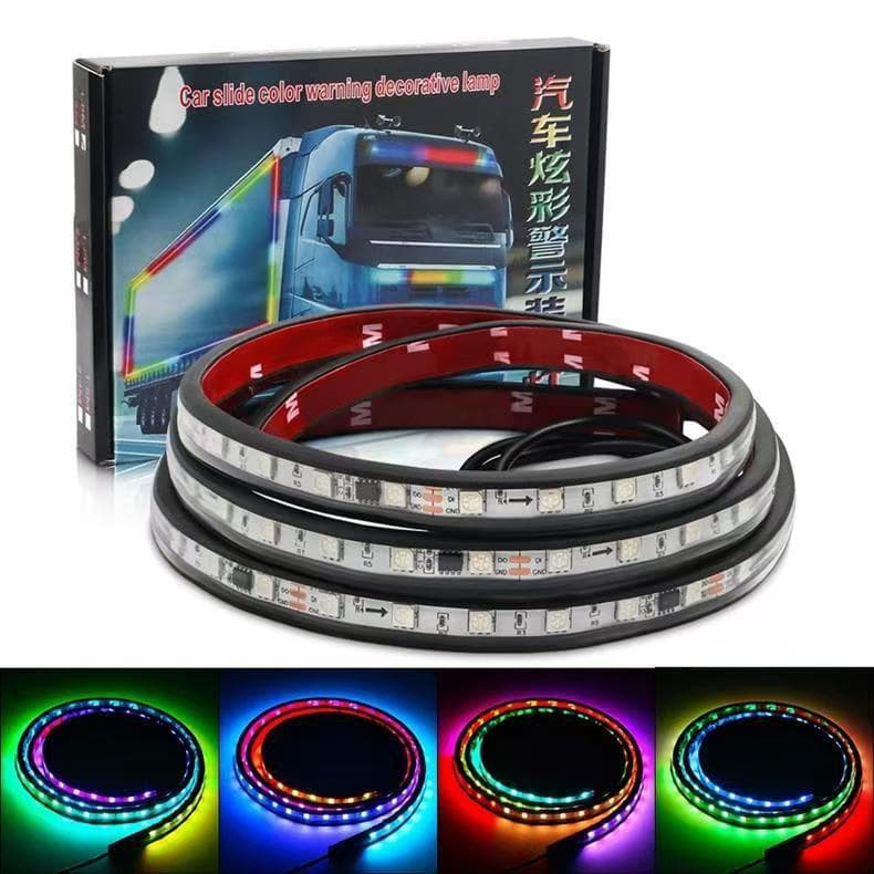 Factory Direct LED Colorful Flowing Light Strip for Truck Sun Visor, 24V Multicolor Streamer Warning Light