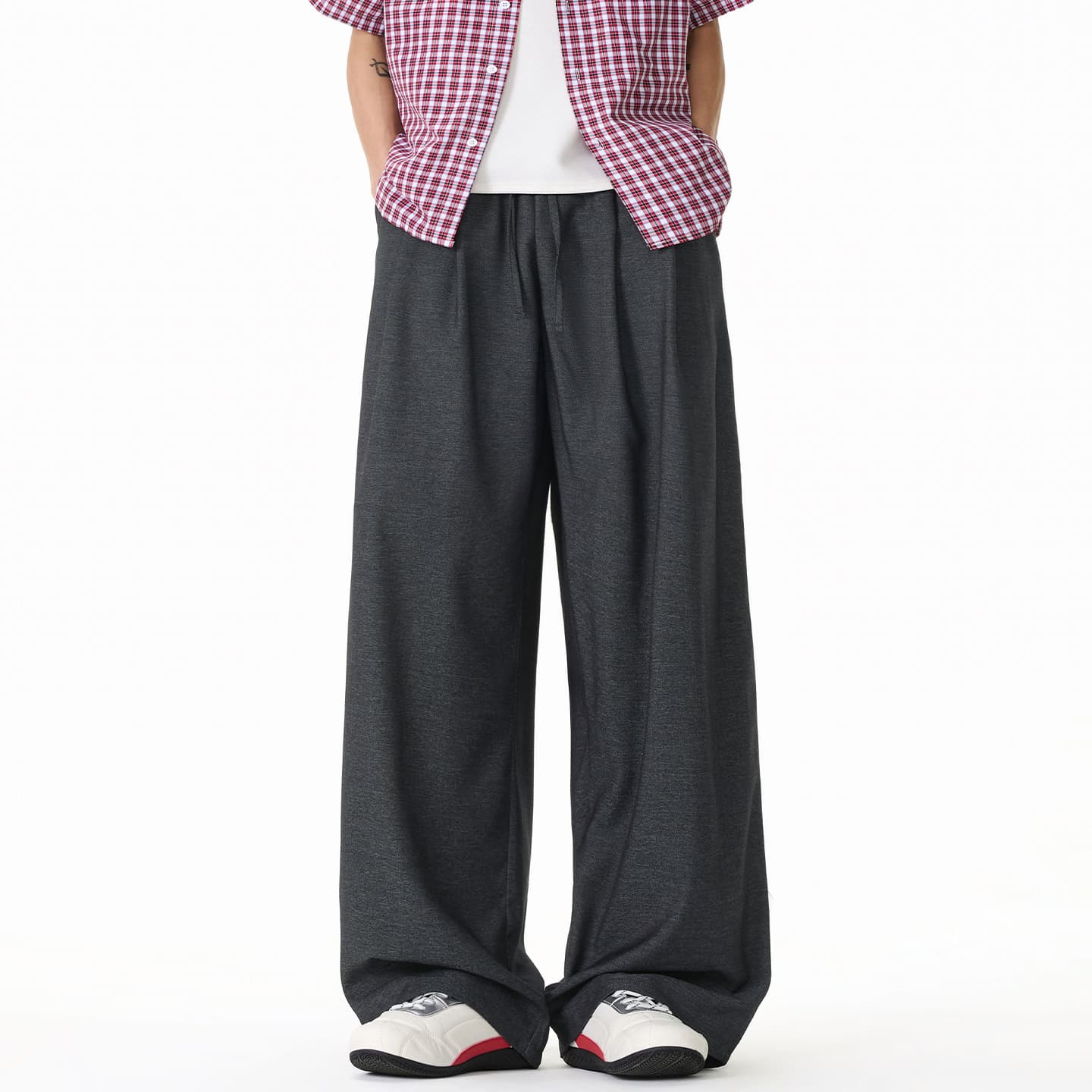 Drapey loose double pleated waist straight casual pants spring thin retro versatile lazy style Yamamoto long pants q