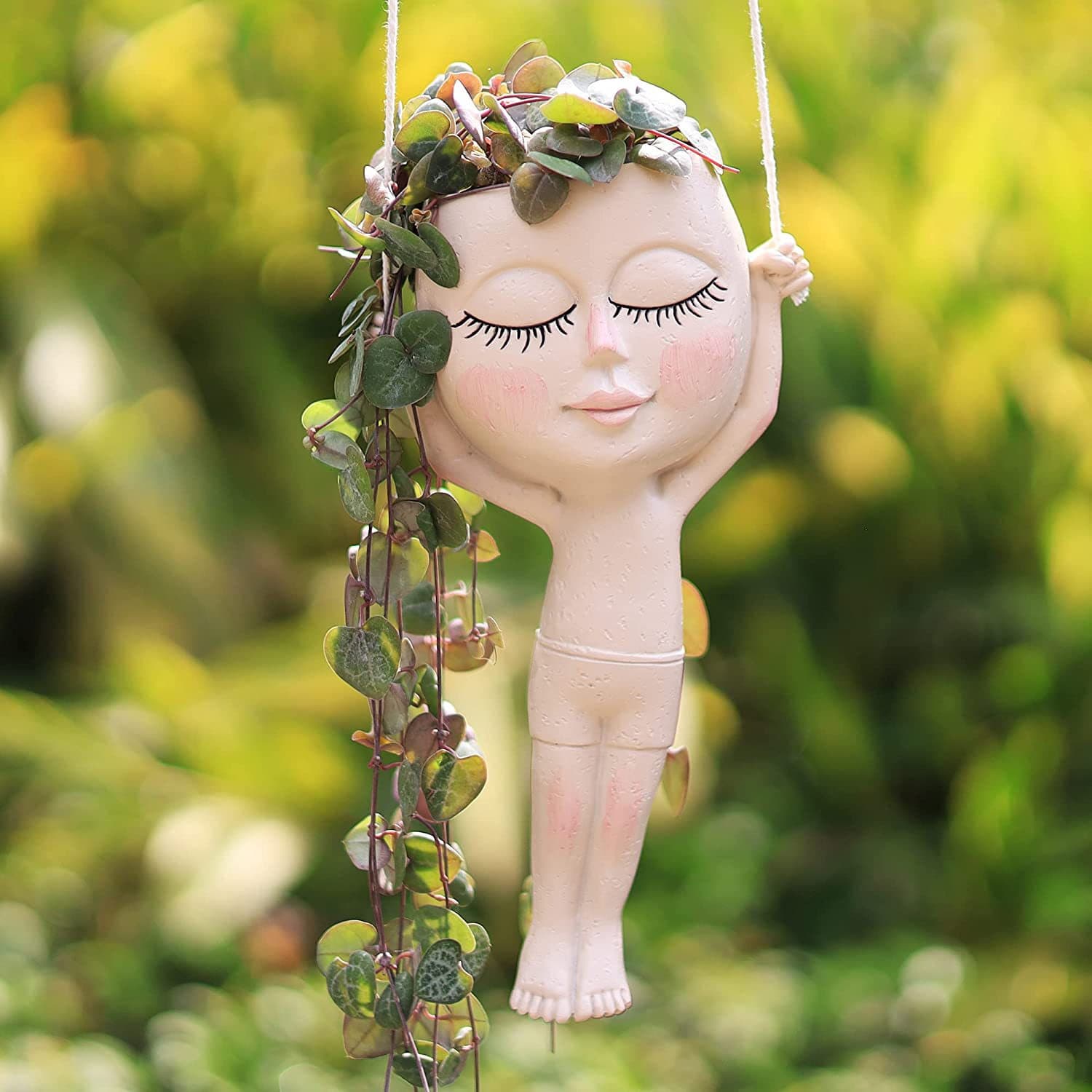 Flower Pot Gymnastics Doll Hanging Flower Pot Artist Home Decoration Wall-Mounted Flower Pot Creative Decoration with Accessories