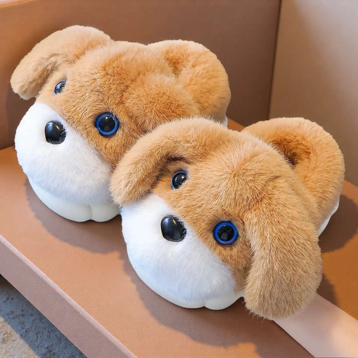 Children's cotton slippers winter boys and girls bag heel indoor warm non-slip home children plush baby fabric slippers