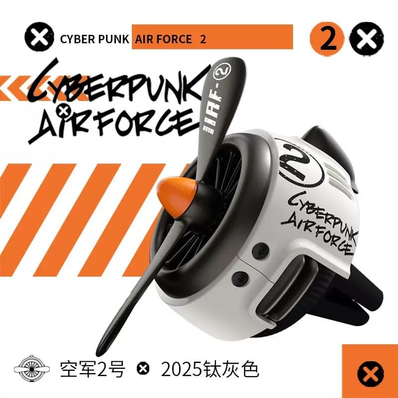 bbdd Car Air Freshener Air Force II Cyberpunk Car Vent Perfume Ornament Rotating Propeller Scent