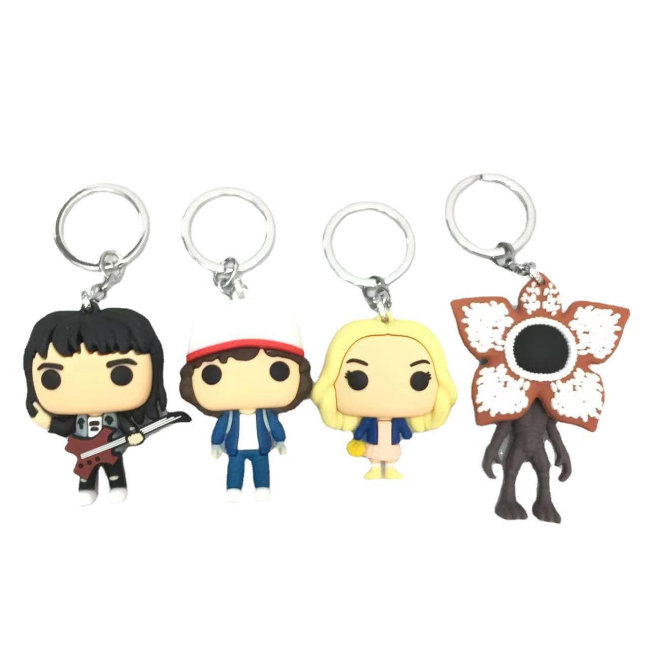 Stranger Things doll keychain 3D silicone pendant bag student men and women PVC rubber car key chain ring