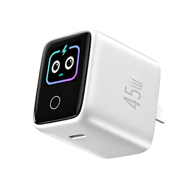 45W gallium nitride digital display charger smart AI animation TFT color screen charging head US, Europe and UK standard fast charging head certification
