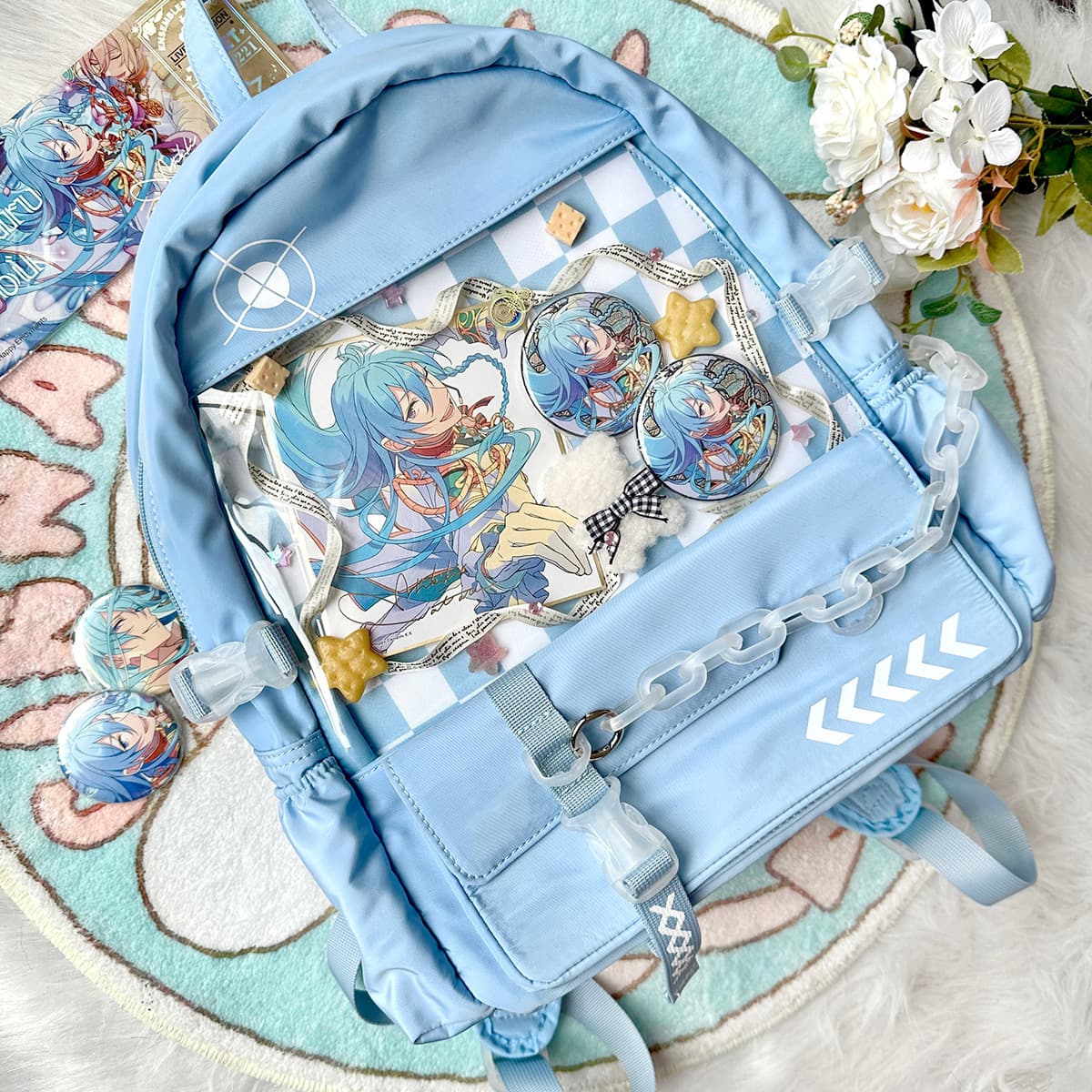 Large Capacity School Bag 2023 Double Shoulder Bag for Junior And High School Students Cute Cartoon Pattern Nylon Material Wear Resistant