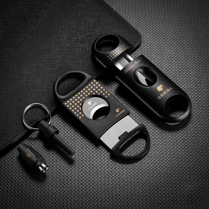 Cigar Scissors Cigar Three-Piece Tool Portable Cigar Knife Sharp Cigar Cutter Round Puncher Cigar Tongs