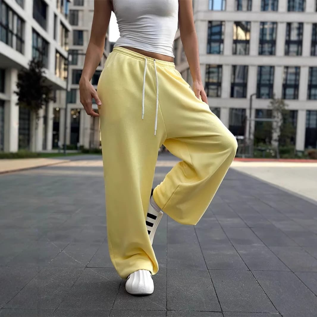 Amazon European and American Cross-Border Casual Women's Street Style Lace-Up Pants Y2K Loose Fashion Waist Wide-Leg Pants for Women