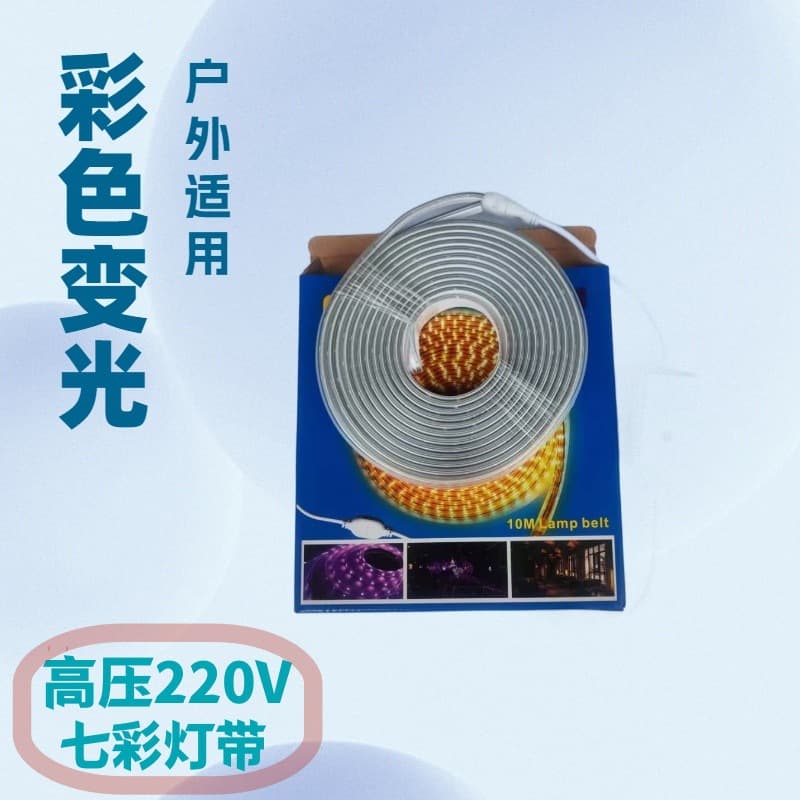 220V High Voltage 2835 Six-Color Changing Colorful Light Outdoor Light Strip Set Color Box Pack Waterproof Outdoor Strong Light