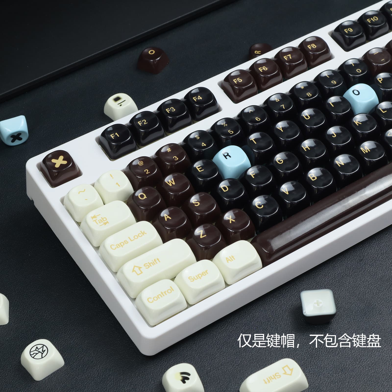 Black White Mirror Imitation Ceramic Texture Keycap Jade Style Customized Magnetic Axis Mechanical Keyboard Ceramic Keycap