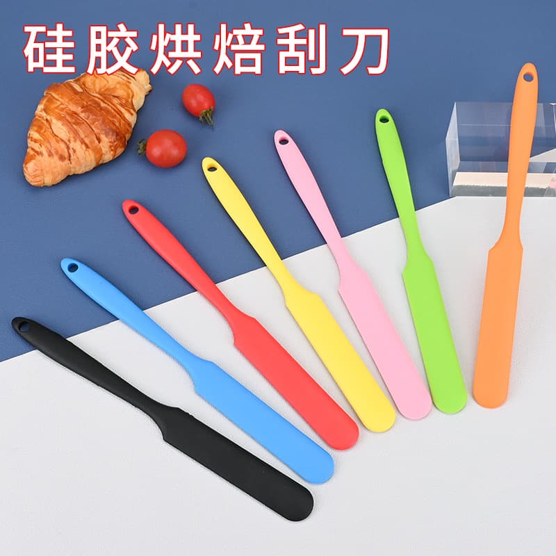 Cross-Border Hot Seller Long Silicone Spatula, Fully Enclosed One-Piece Butter Cream Mixing Knife, Baking Cake Stock Best Seller
