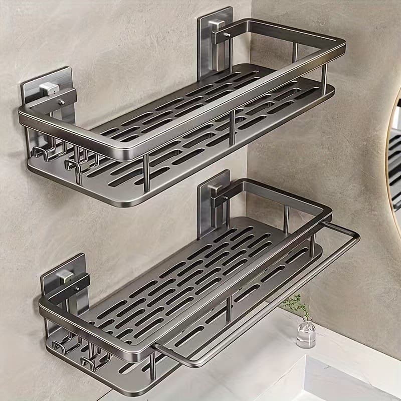 No Drilling Bathroom Shelf Bathroom Rack Toilet Washroom Vanity Sink Wall-Mounted Storage Rack