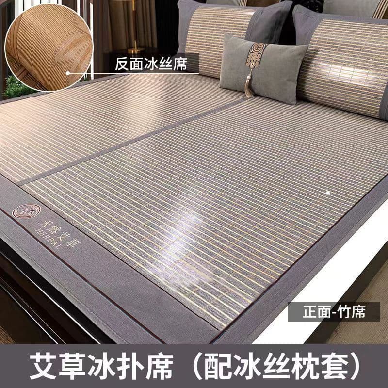 High-End Bamboo Mat 1.8m Home Use Double-Sided Foldable Spring Summer Reversible Ice Silk Bamboo Bed Mat