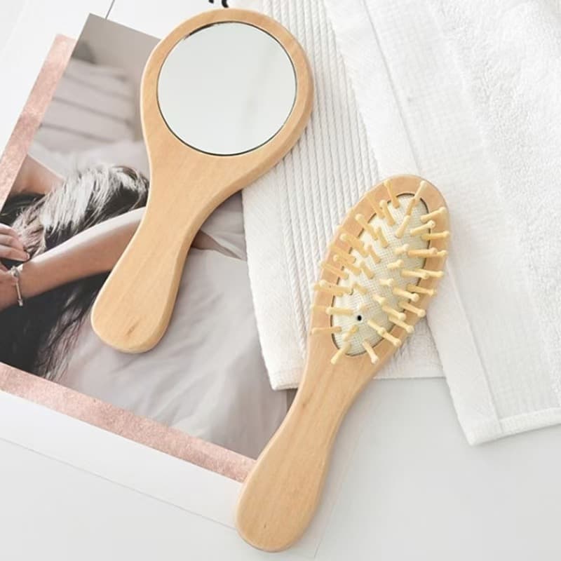 Creative handheld makeup mirror, handle mirror, beauty salon special beauty mirror, portable dressing small round mirror, customizable logo