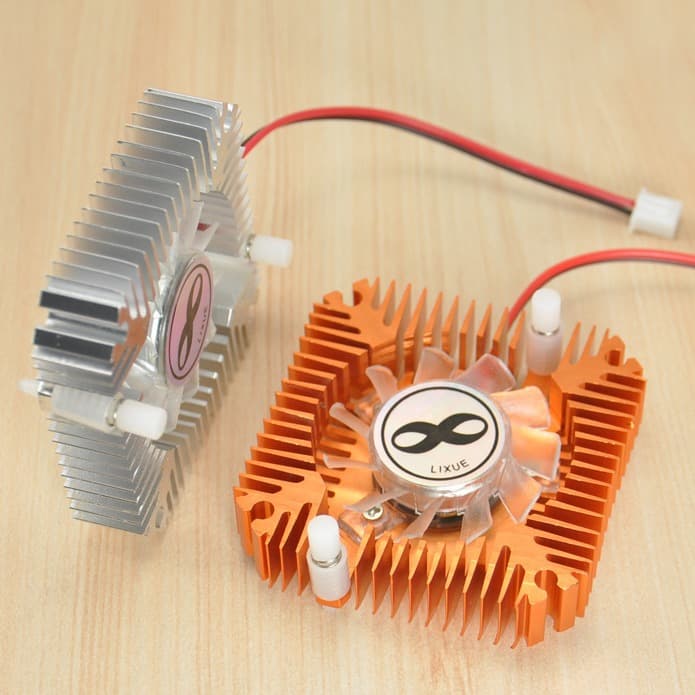 LIXUE graphics card cooler, 12V/5V chip, 55mm/5.5cm ball bearing fan.