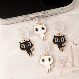Halloween Black Forest Magic Oil Drip Little Cat Dust Plug Pendant Type-C for Huawei Apple Phone Charging Port