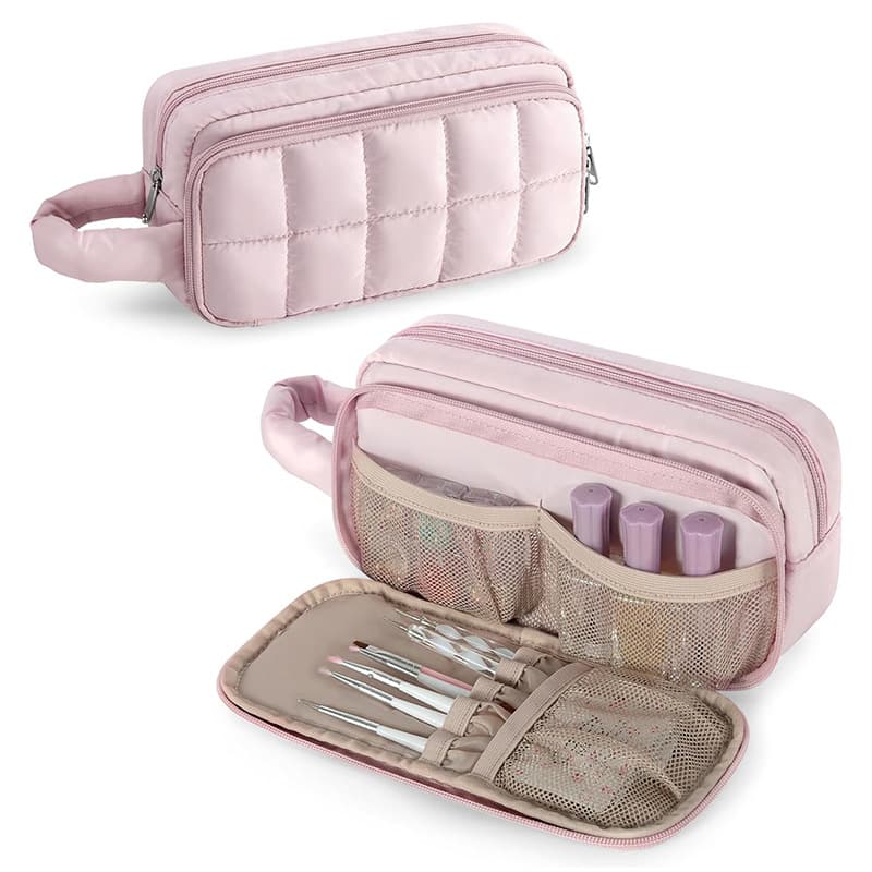 Feihong Cross-Border Quilted Cosmetic Bag High-Capacity Nail Polish Storage Bag Portable Handheld Organizer