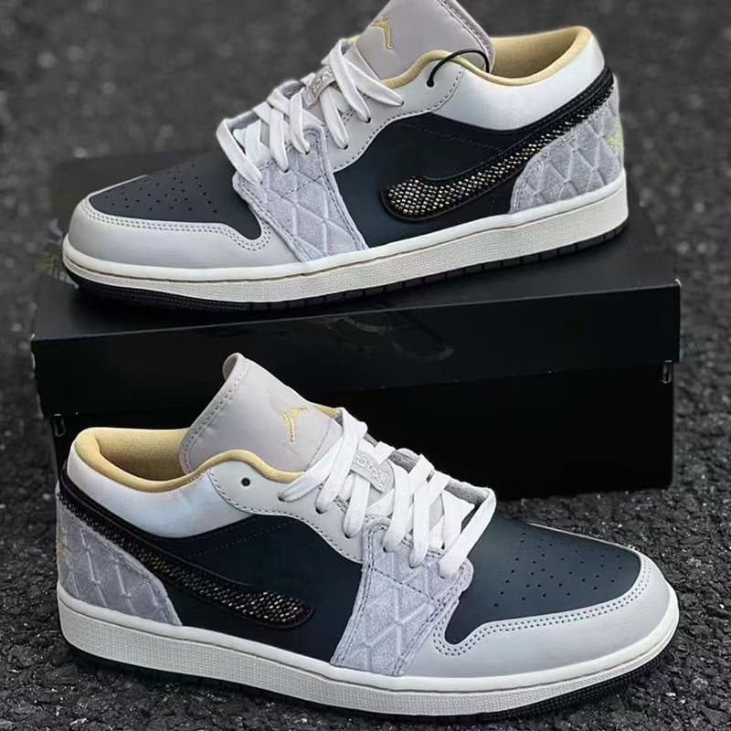 Trendy New Popular Black and Gray Satin Low-Top Casual Shoes Fashionable Versatile High-Value Sports Sneakers