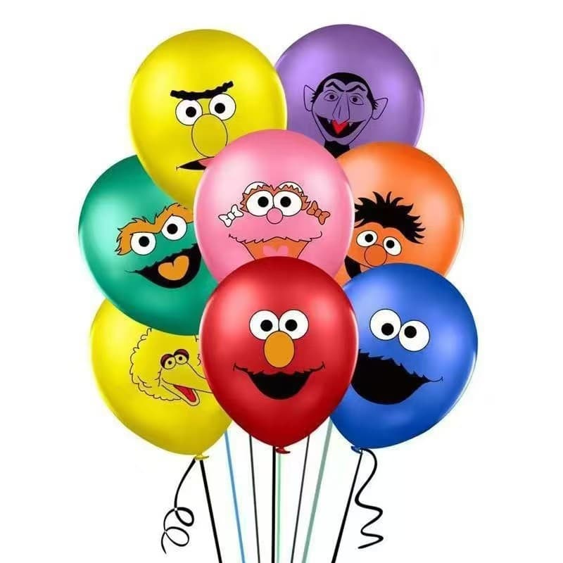 Sesame Street Theme Party Decoration Cartoon 12-inch Latex Balloon Set Baby Birthday Party Setup Props