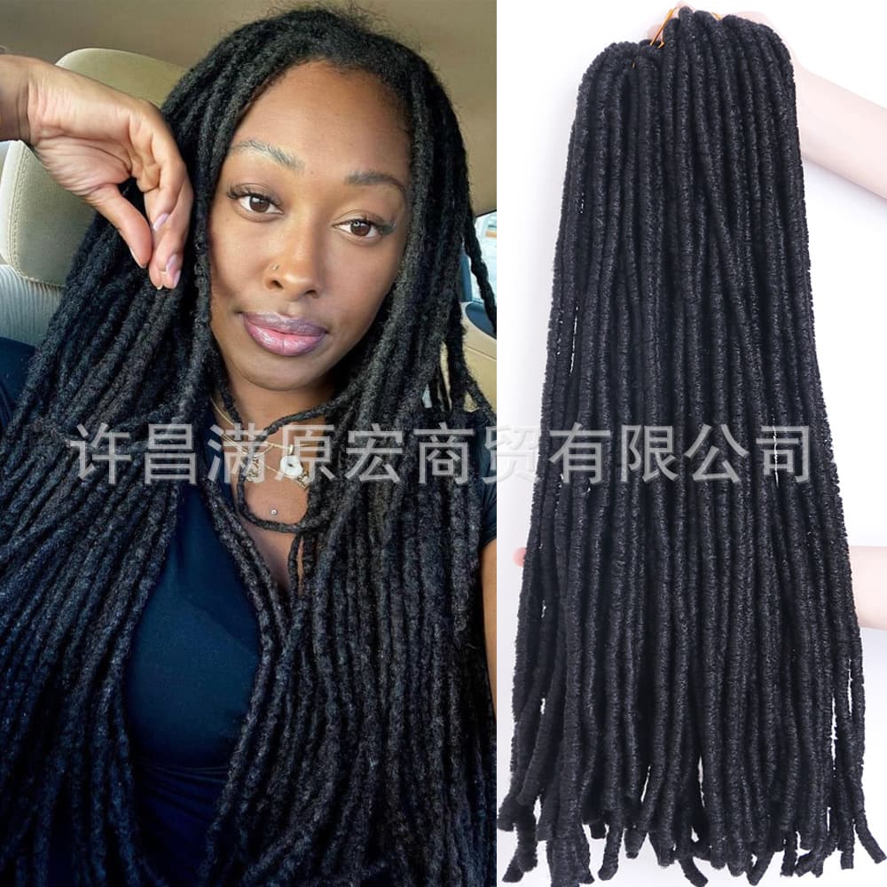 Dreadlocks Crochet Hair 14'' 18'' 22'' Black Synthetic Hair