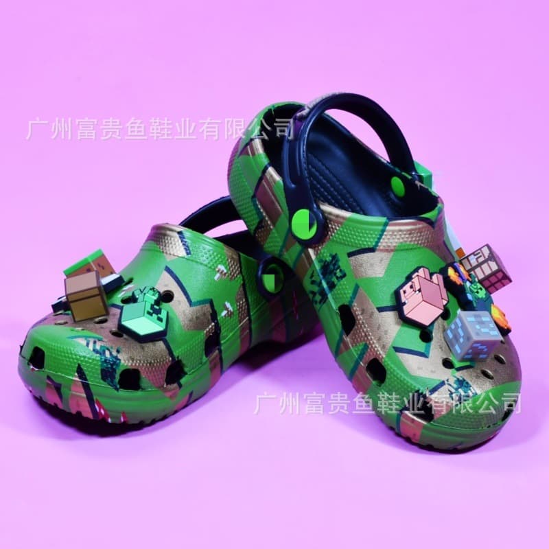 2025 New Summer 2-in-1 Parent-Child Crocs My World Kids Sandals Slippers Non-Slip Beach Shoes