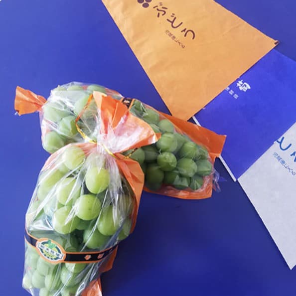 Transparent, anti-fog, paper-lined, film-coated fruit bags for Shine Muscat grapes and raisins.