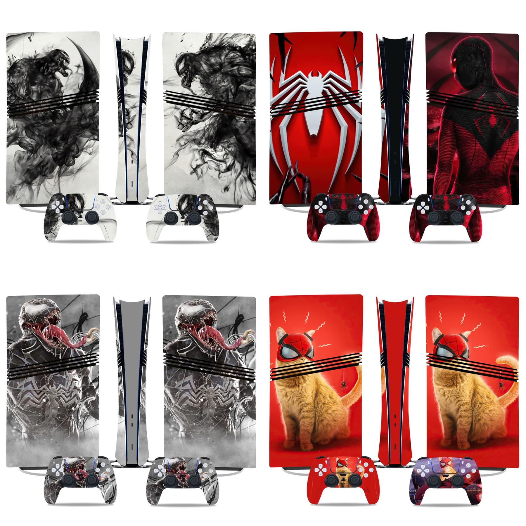 PS5 Pro Stickers Full Body Stickers Controller Skin Decal Console Skin Stickers Marvel Spider-Man