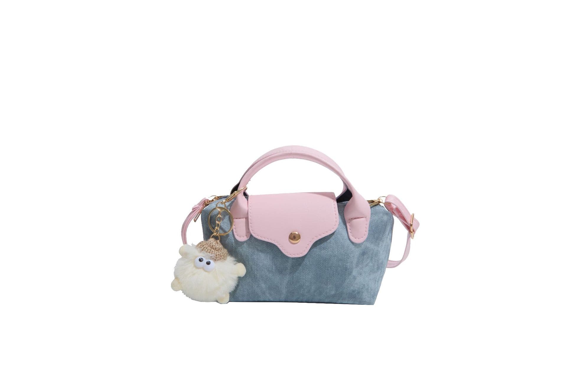 Color-blocked Fashion Women's Small Bag 2026 Summer New Simple Casual Square Bag Textured Denim Crossbody Bag