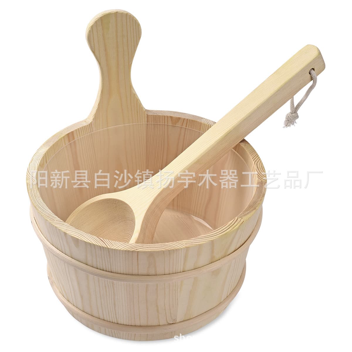 Source Factory Direct Supply - Sauna Accessories, Imported Mongolian Pine 4L Sauna Wooden Bucket and Ladle, Classic Model in Stock
