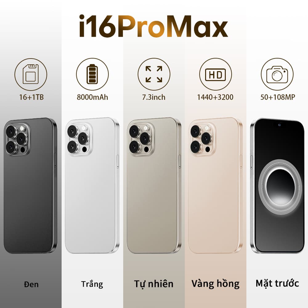 Smartphone Hot Selling Cross-Border i16 Pro Max 2+16GB HD Large Screen Stock Foreign Trade 16 Pro Smart Cross-Border Phone