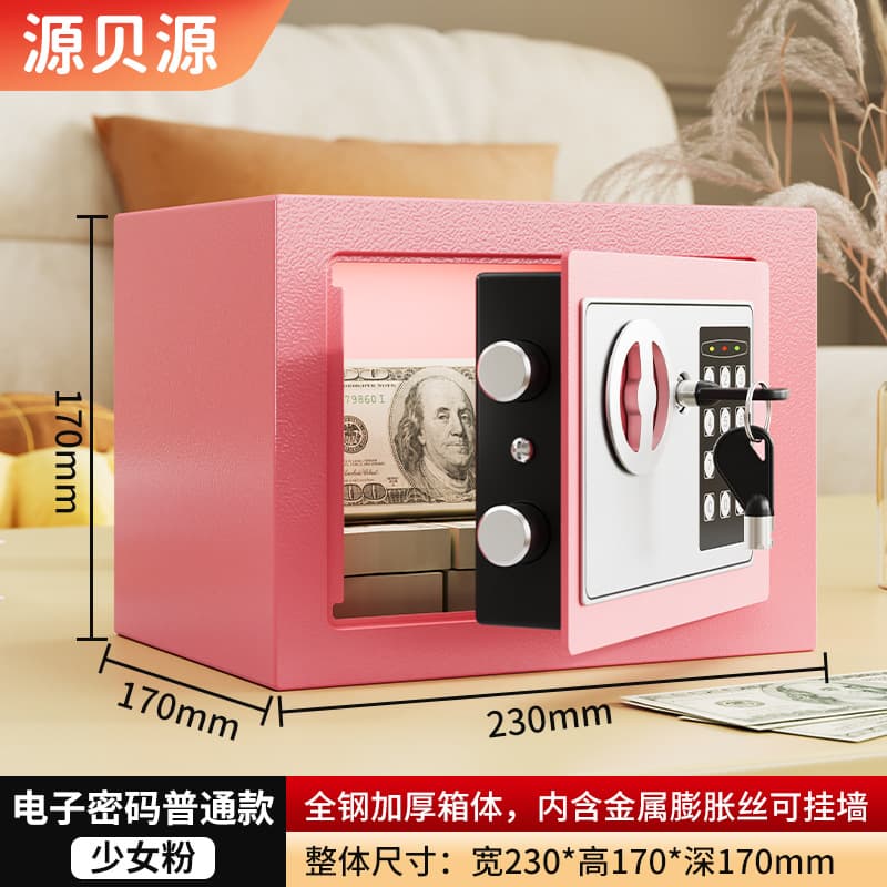 Home Safe with Electronic Password Lock for Kids, Small Wall-Mounted Cash Box and Storage Safe
