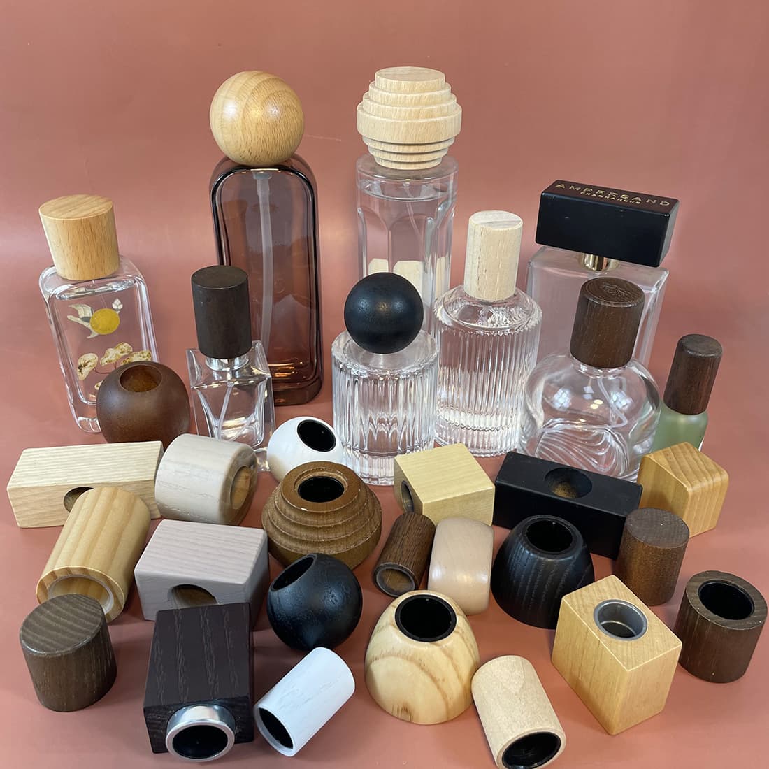 Perfume Wooden Cap 15-Thread Wooden Perfume Cap Perfume Bottle Wooden Cap Aromatherapy Cap Refill Bottle Wooden Cap Threaded Bottle Wooden Cap