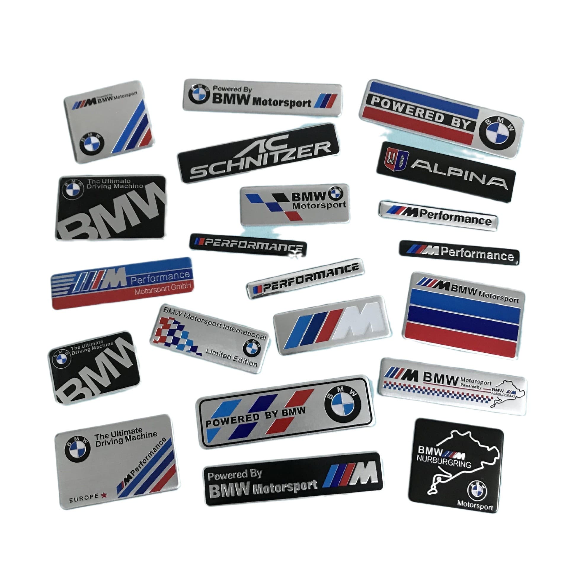 M Performance Metal Badge Sticker for BMW, Aluminum Emblem for Fender Decoration
