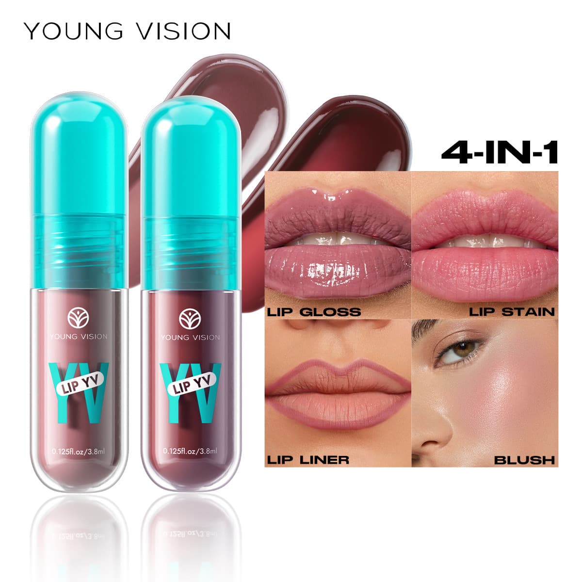 YOUNG VISION 6-Color Lip Gloss Avocado Moisturizing Lip Glaze Lightweight Non-Sticky Icy Lip Gloss