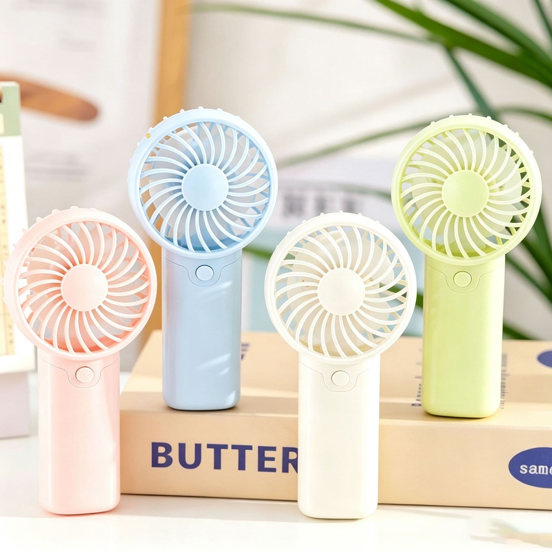 Handheld Mini Fan with Lanyard, Summer Quiet Fan for Students and Office, Rechargeable with Removable Battery