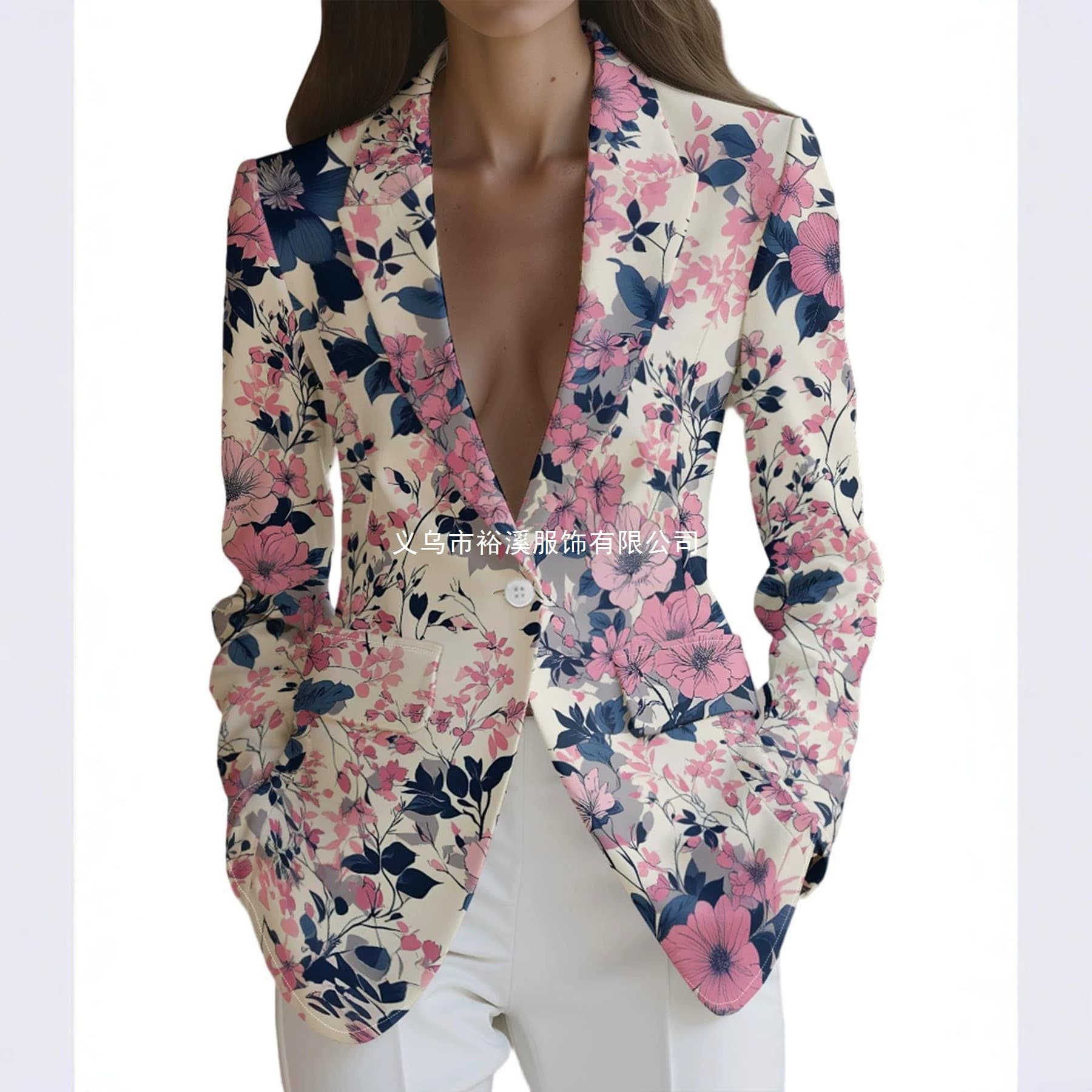 Cross-border Amazon mostly comes from new women's suit tops 3D printed Omai elegant floral jacket women's clothing