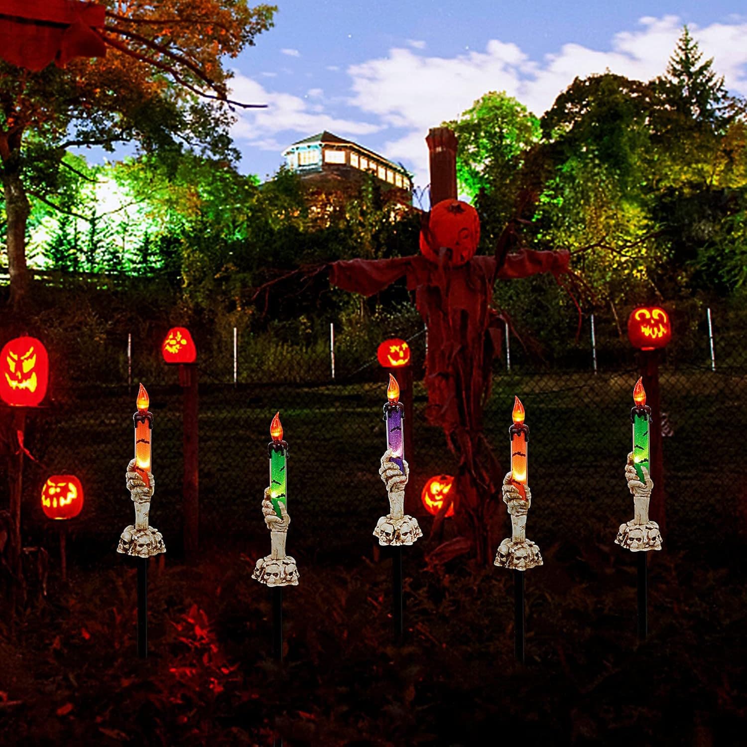 Halloween Ghost Hand Candle Light LED Ghost Hand Candle Decorative Night Light Festival Party Desktop Glowing Ornaments