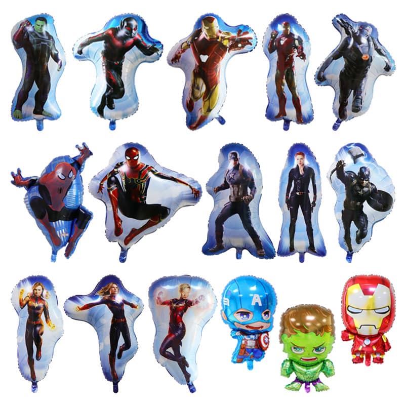 Officially Licensed Marvel Avengers Balloons - Hero Captain America, Iron Man, Spider-Man, Hulk Boys Birthday Balloons