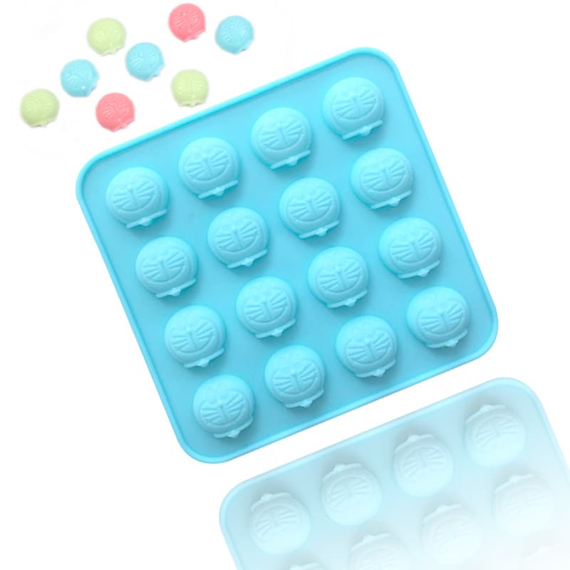 Jane Beauty Spot DIY Baking Chocolate Mold - 16 Cartoon Robot Cat Silicone Ice Mold for Handmade Soap