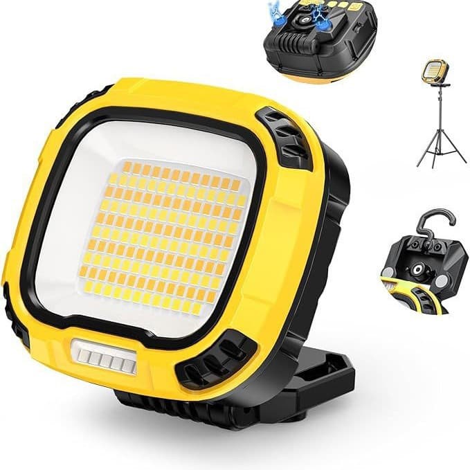 LED Multi-function Work Light with Rotatable Strong Magnetic Adsorption, Rechargeable Spotlight, Multi-Light Source Emergency Stand Flashlight